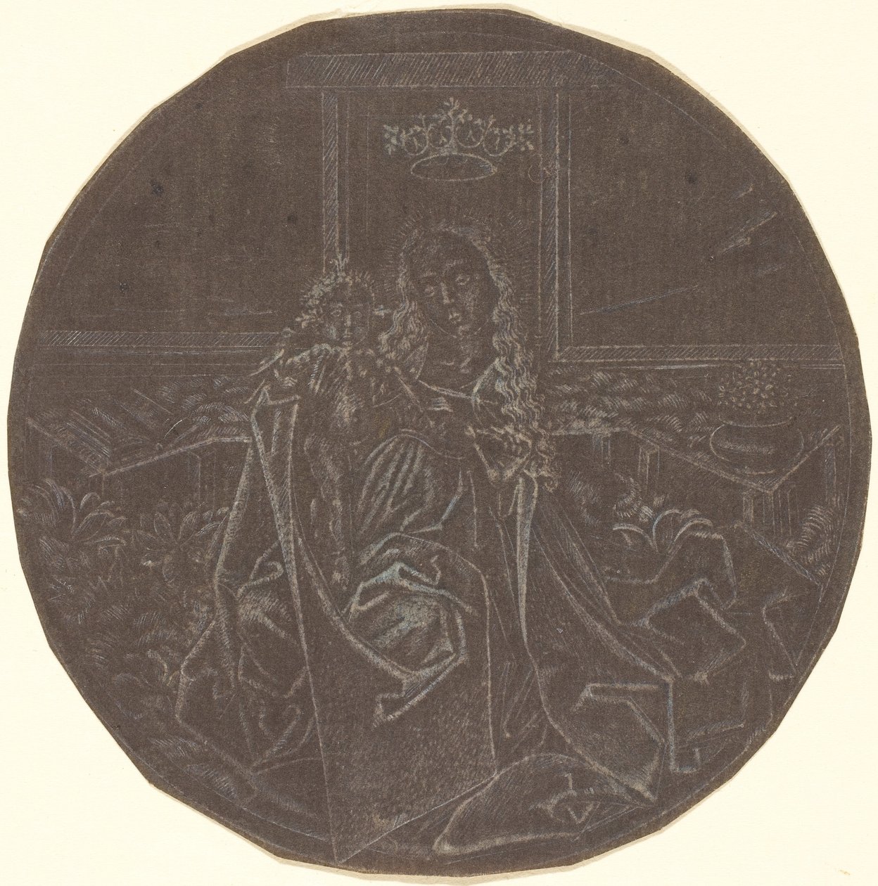 Madonna és a gyermek a kertben alkotó: Master E.S. Facsimile