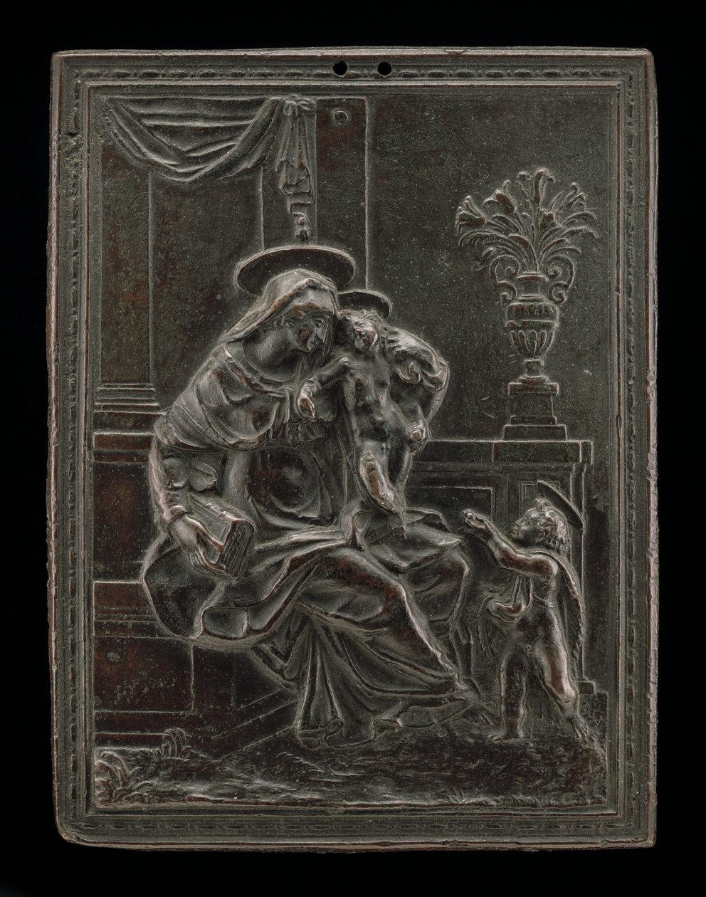 Madonna és gyermeke Keresztelő Szent Jánossal, valószínűleg c. 1600. alkotó: Master F.D.