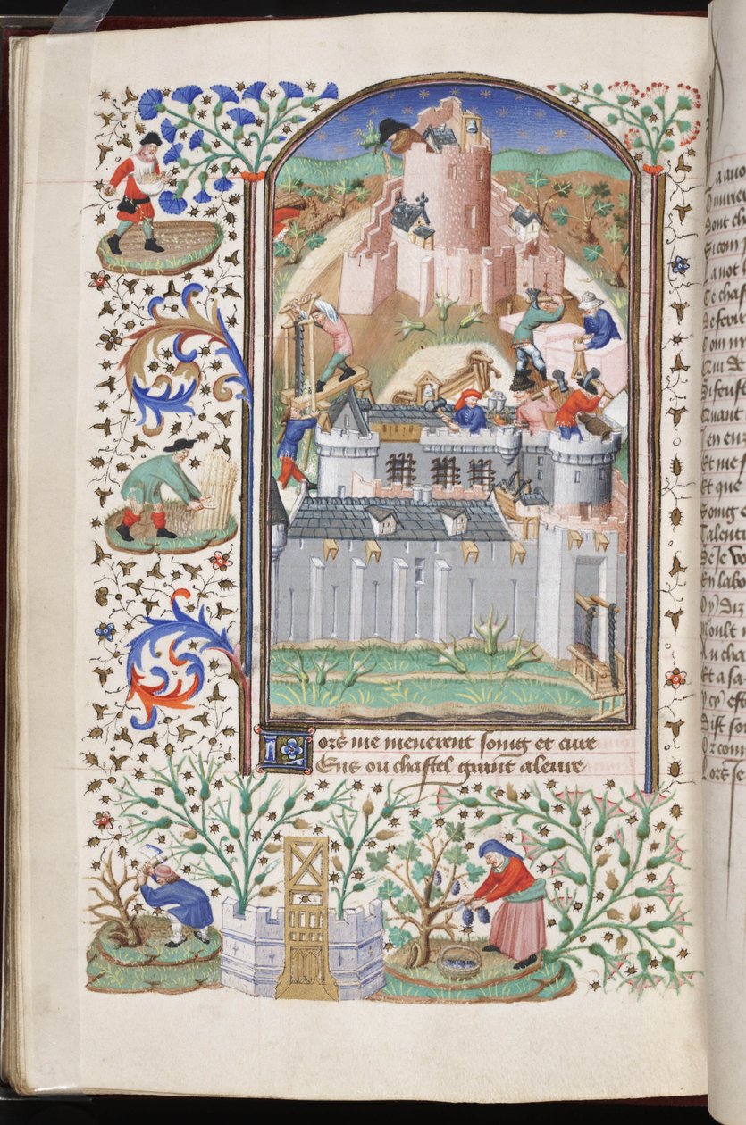 A munka vára, Jacques Bruyant La voie de Povreté ou de Richesse (A szegénység vagy a gazdagság útja) című művéből, 1430-40 körül (vellum) alkotó: Master Fastolf