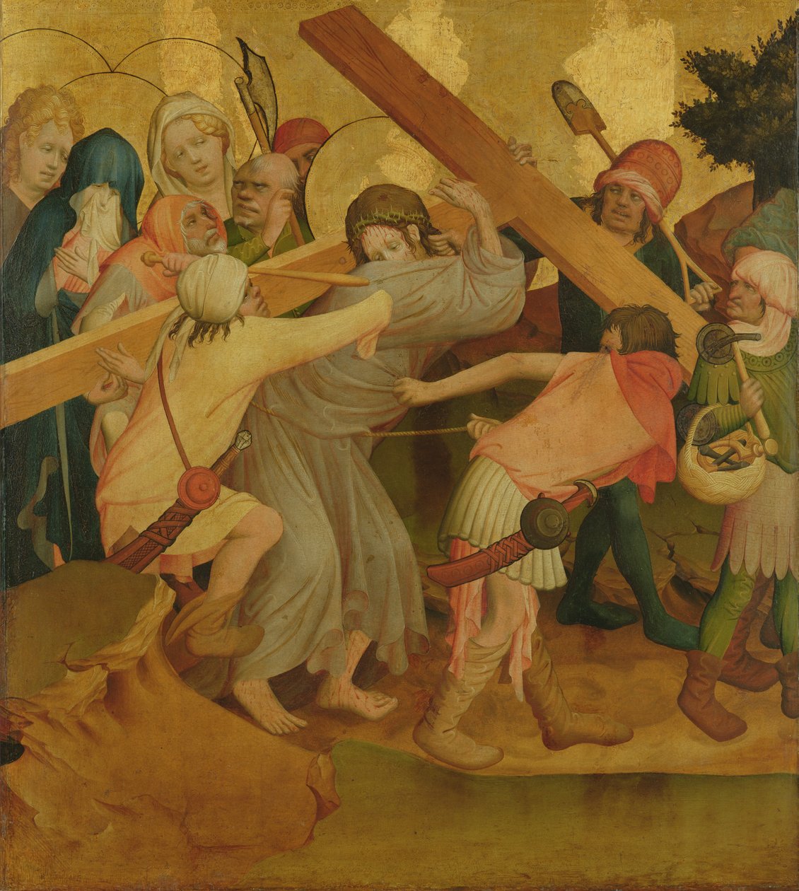 A keresztet hordozó Krisztus, a hamburgi Szent János-templom Szent Tamás-oltárának táblája, 1424-ben kezdődött (tempera és olaj a táblán) alkotó: Master Francke