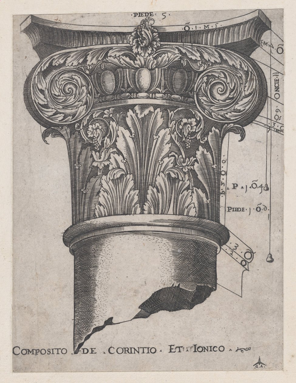 A nagyszerűség római tükre: korinthoszi és jón kompozit, kb. 1537., kb. 1537 alkotó: Master GA