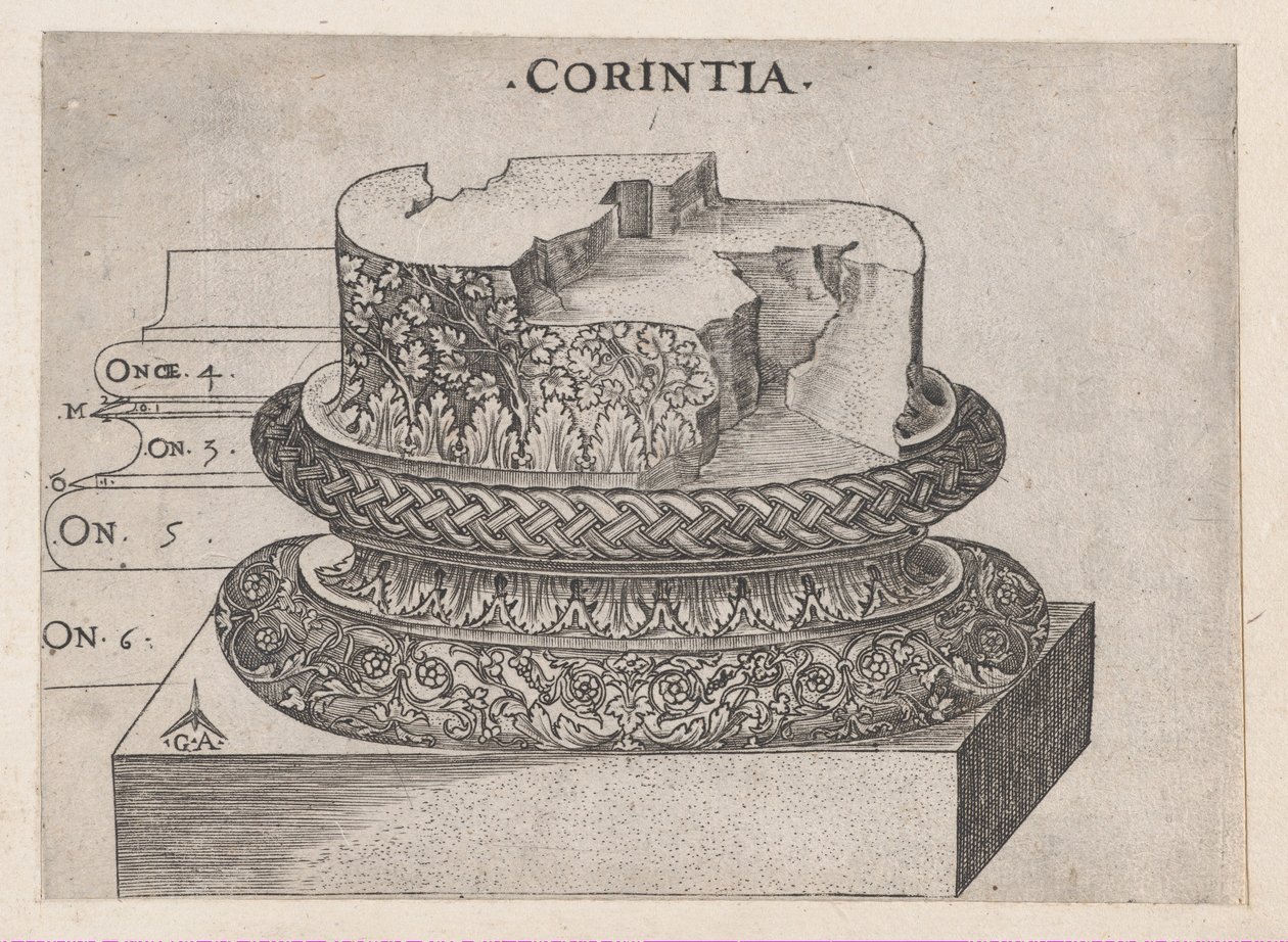 A római pompás tükre: korinthoszi alap, kb. 1537., kb. 1537 alkotó: Master GA