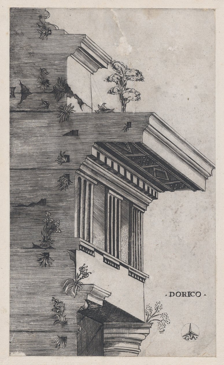A nagyszerűség római tükre: dór rend, kb. 1537., kb. 1537 alkotó: Master GA