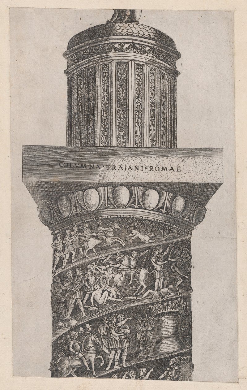 A Traianus-oszlop felső része, oltárral..., XVI. század. alkotó: Master GA