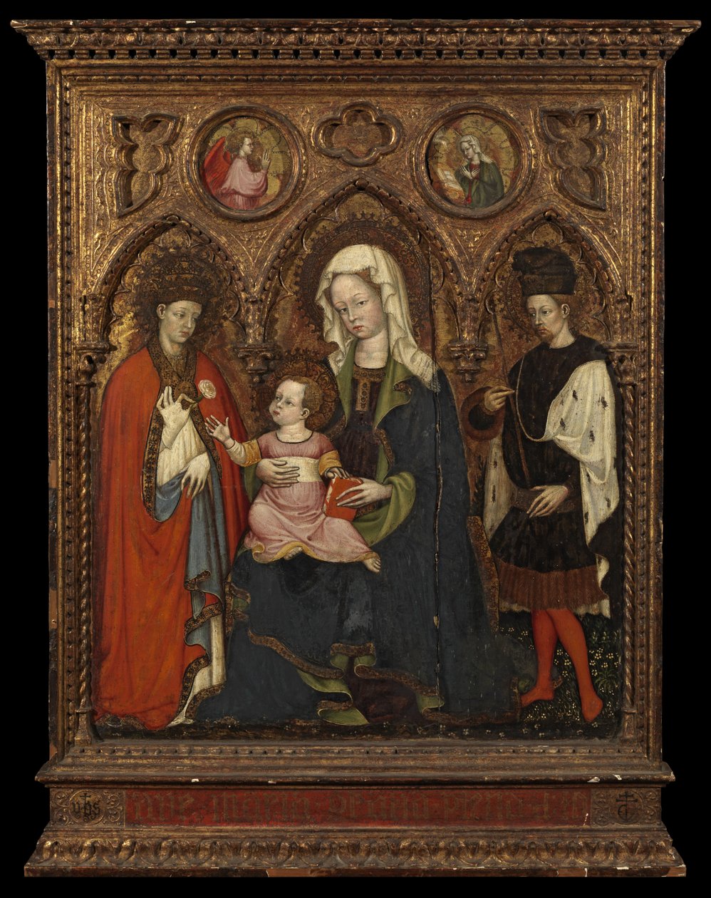 Szűz és gyermek két szenttel, 1420 körül alkotó: Master GZ