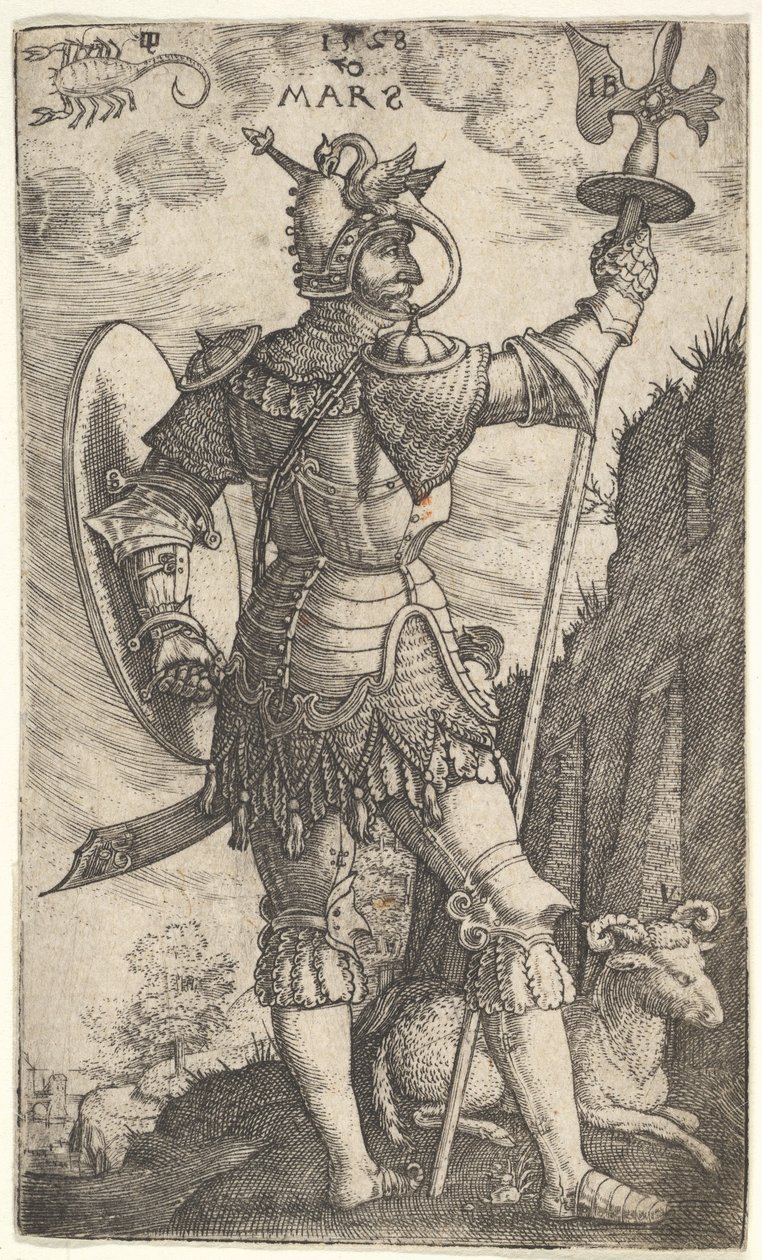 A Mars az Istenek, akik a bolygó felett uralkodnak, 1528-ból. alkotó: Master I.B.
