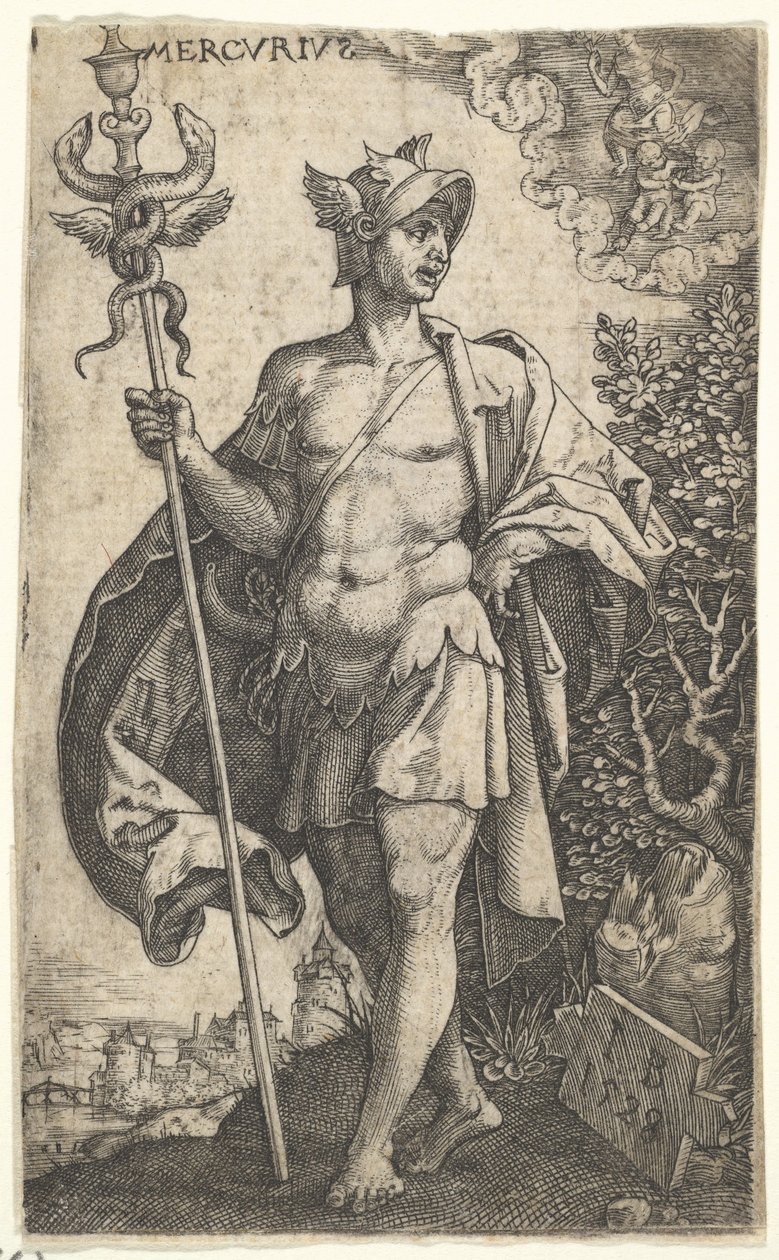 Merkúr az Istenek, akik a bolygók felett uralkodnak, 1528-ból. alkotó: Master I.B.