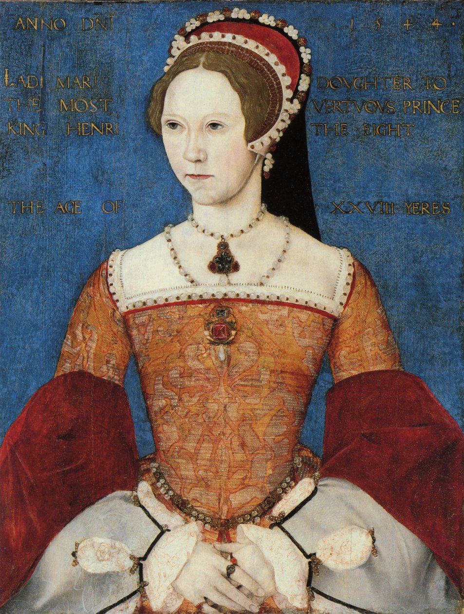 I. Mária vagy Tudor Mária (1516-58), VIII. Henrik lányának portréja 28 évesen, 1544 (panel) alkotó: Master John