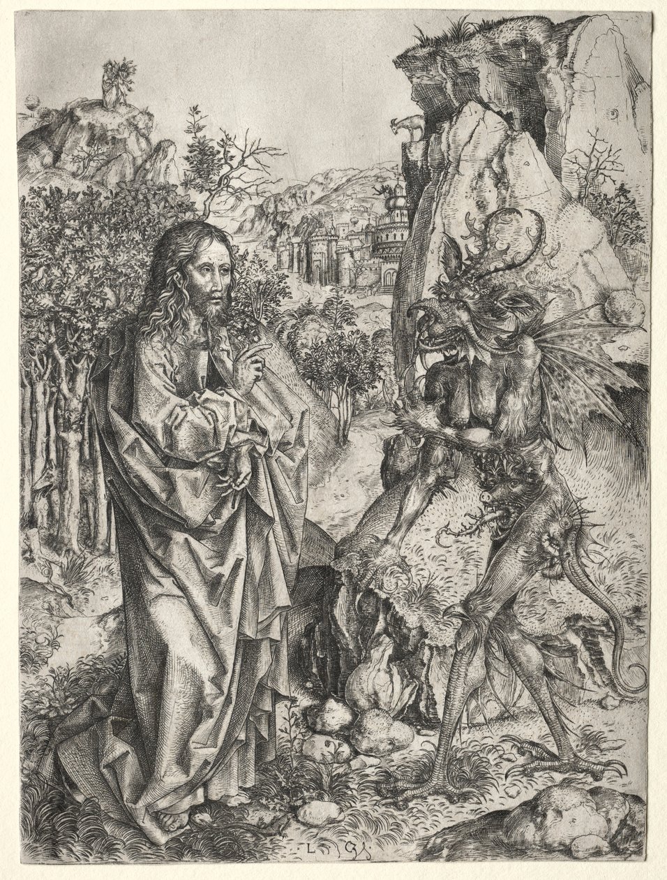 Krisztus megkísértése, 1400-as évek. alkotó: Master L Cz