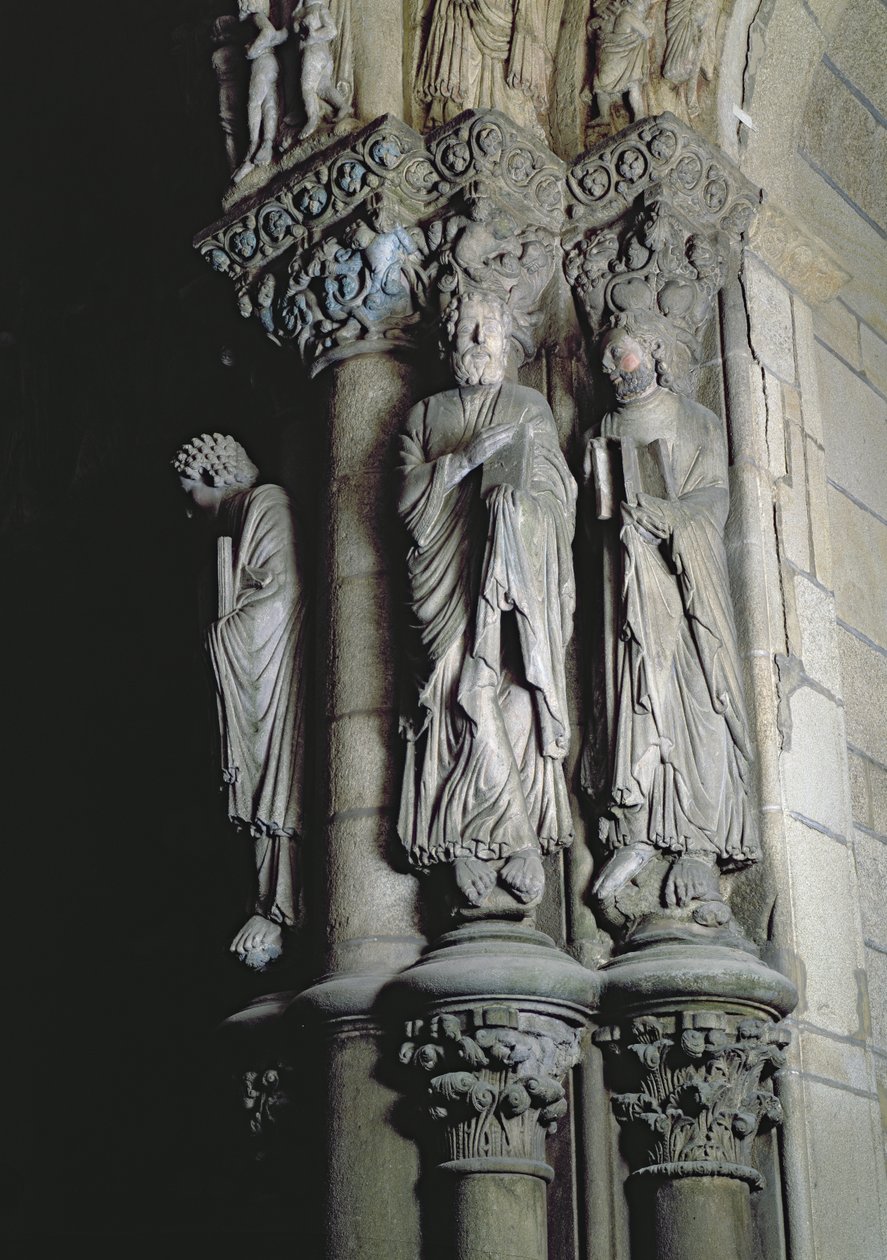 A Szent András követ ábrázoló Portico de la Gloria részlete alkotó: Master Mateo