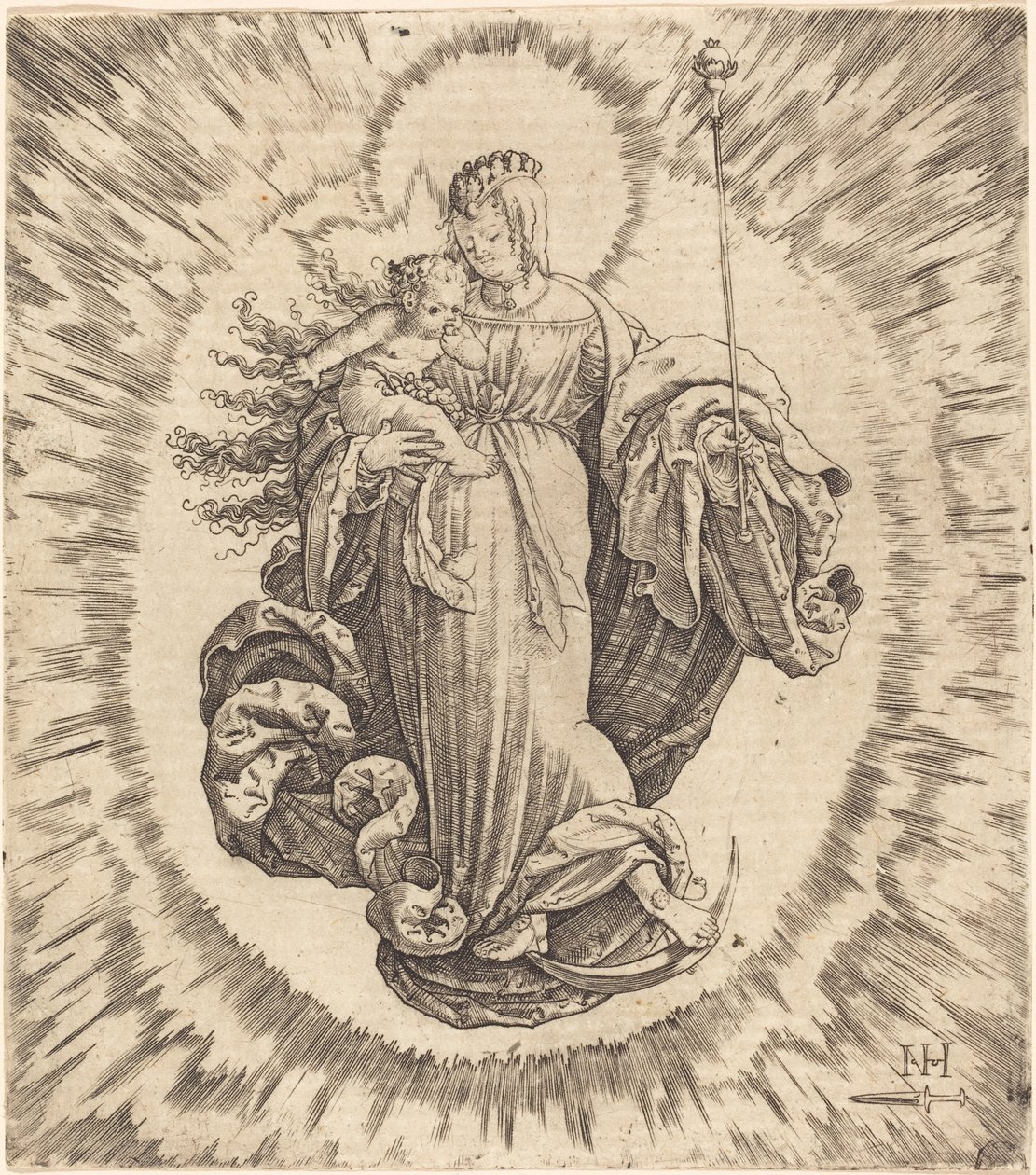 Madonna a félholdon alkotó: Master N.H. with the Dagger