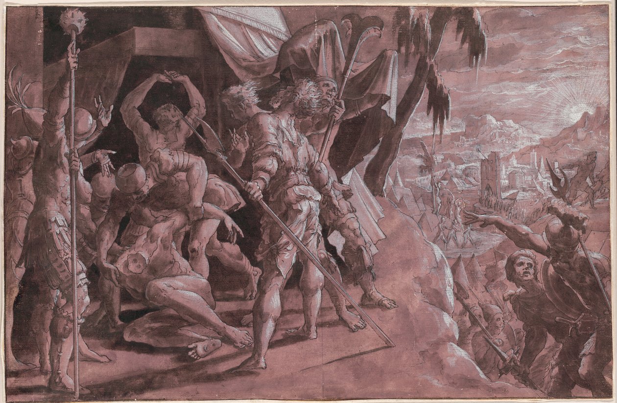 Katonák felfedezik Holofernész testét alkotó: Master Of The Liechtenstein Adoration