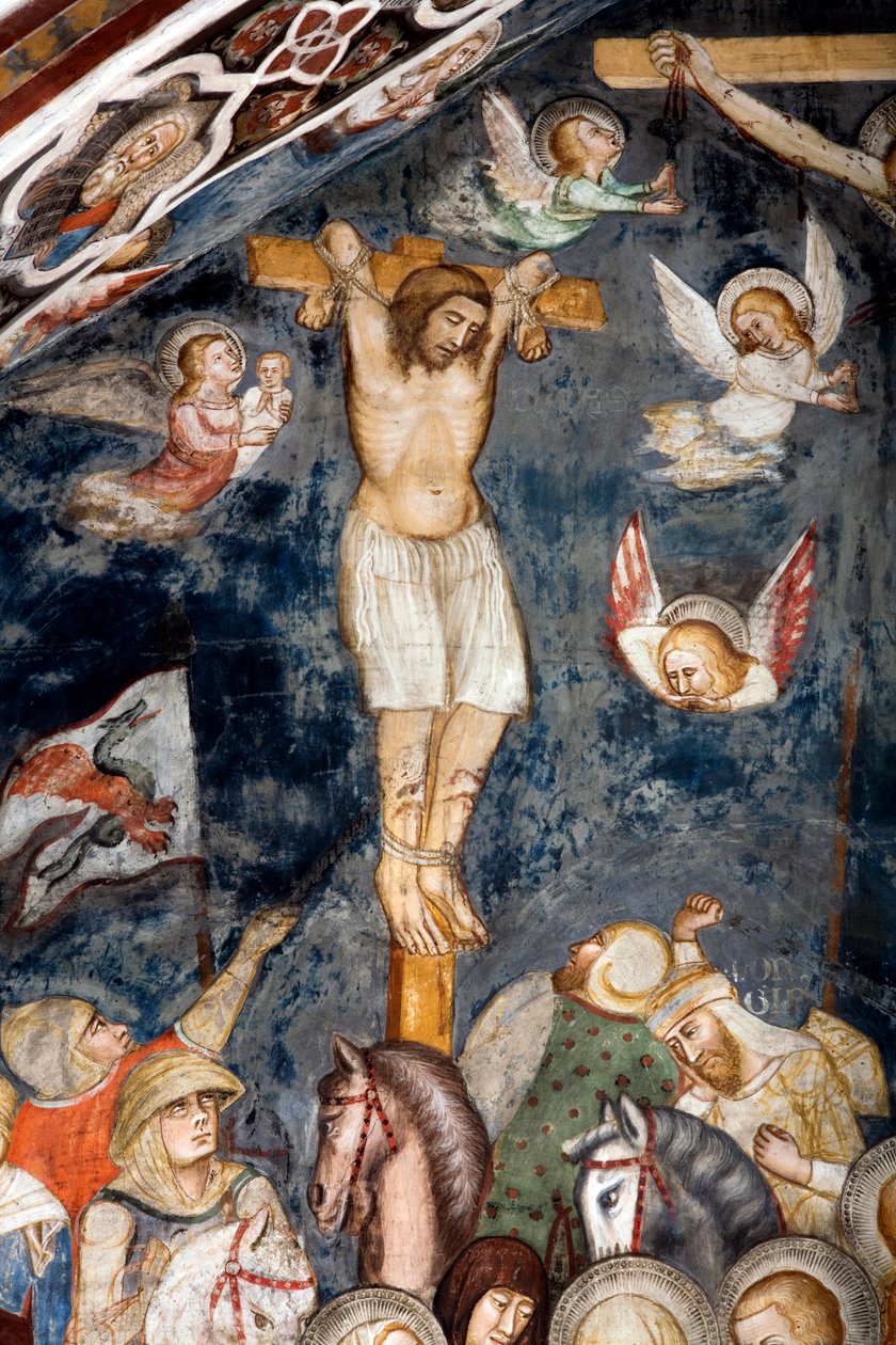 A bûnbánó tolvaj Jézussal együtt keresztre feszít, lelkét egy angyal öleli át A jó tolvaj ábrázolása, más néven Szent Dismas alkotó: Master Trecentesco of Sacro Speco School