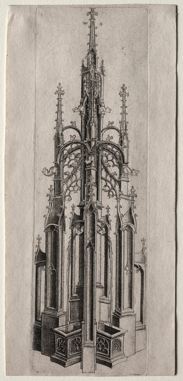 Tervezés egy gótikus szökőkúthoz, c. 1470. alkotó: Master W with the Key