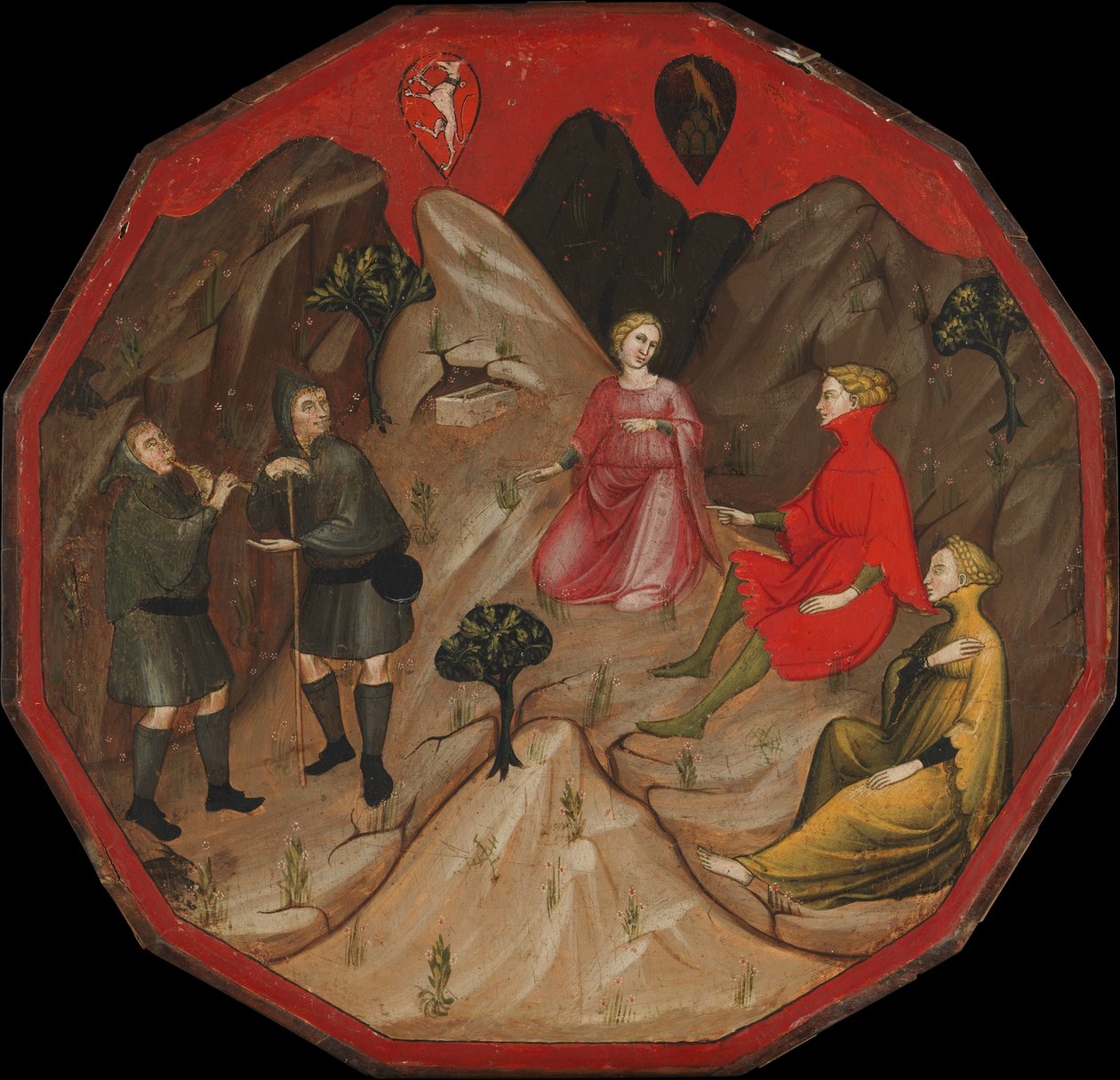 A pásztorok közötti verseny Alcesto és Acaten között alkotó: Master of 1416