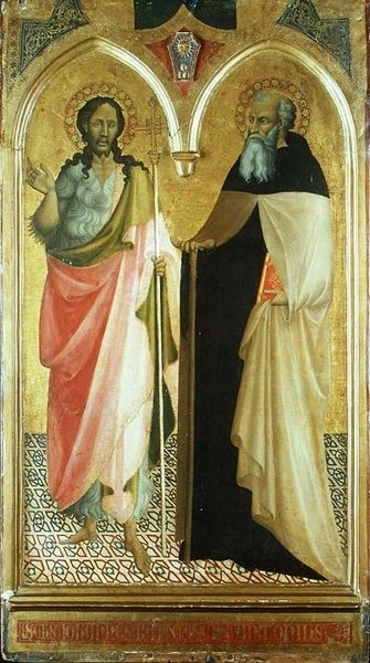 Keresztelő Szent János és Szent Antal apát (arany alaplemez) alkotó: Master of 1419