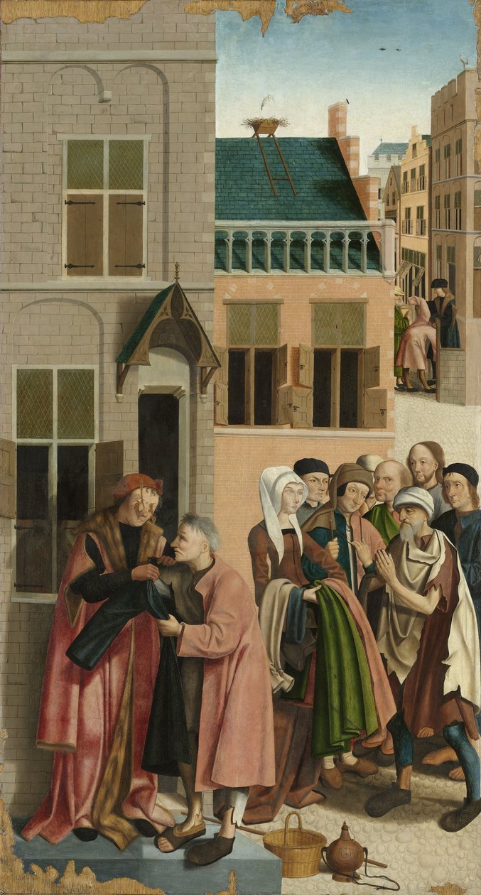 Az irgalmasság hét műve: A meztelenek felöltöztetése, 1504 alkotó: Master of Alkmaar