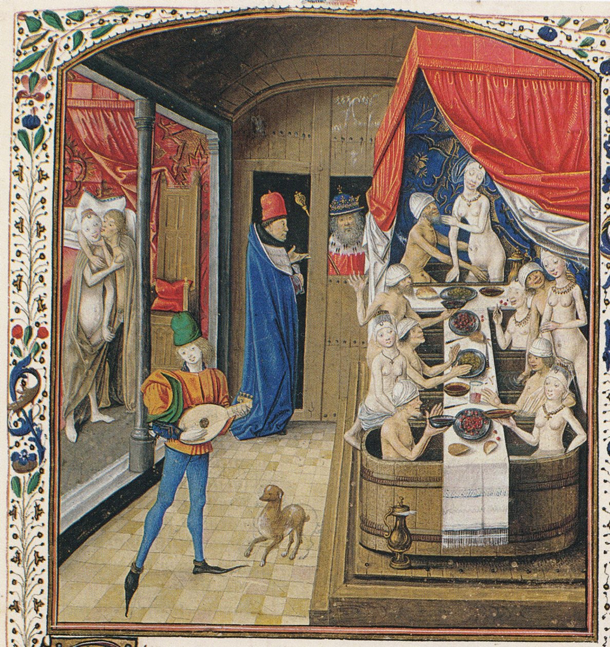 Fürdőház. Valerius Maximus emléktárgyainak tényeiből és mondáiból, 1470 körül alkotó: Master of Anthony of Burgundy