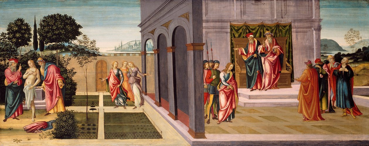 Zsuzsanna és a vének a kertben, valamint Zsuzsanna tárgyalása a vének előtt alkotó: Master of Apollo and Daphne