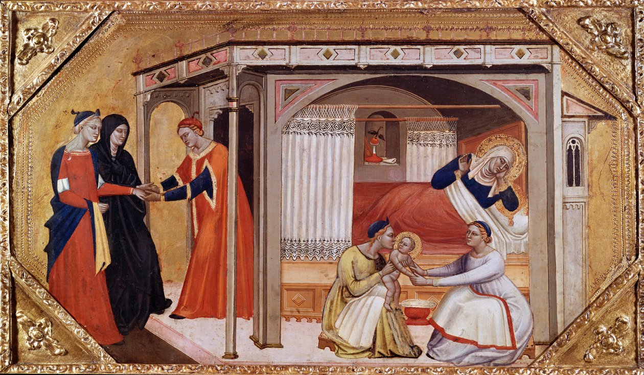 Szűz Mária születése, 1365-1370 alkotó: Master of Ashmolean Predella