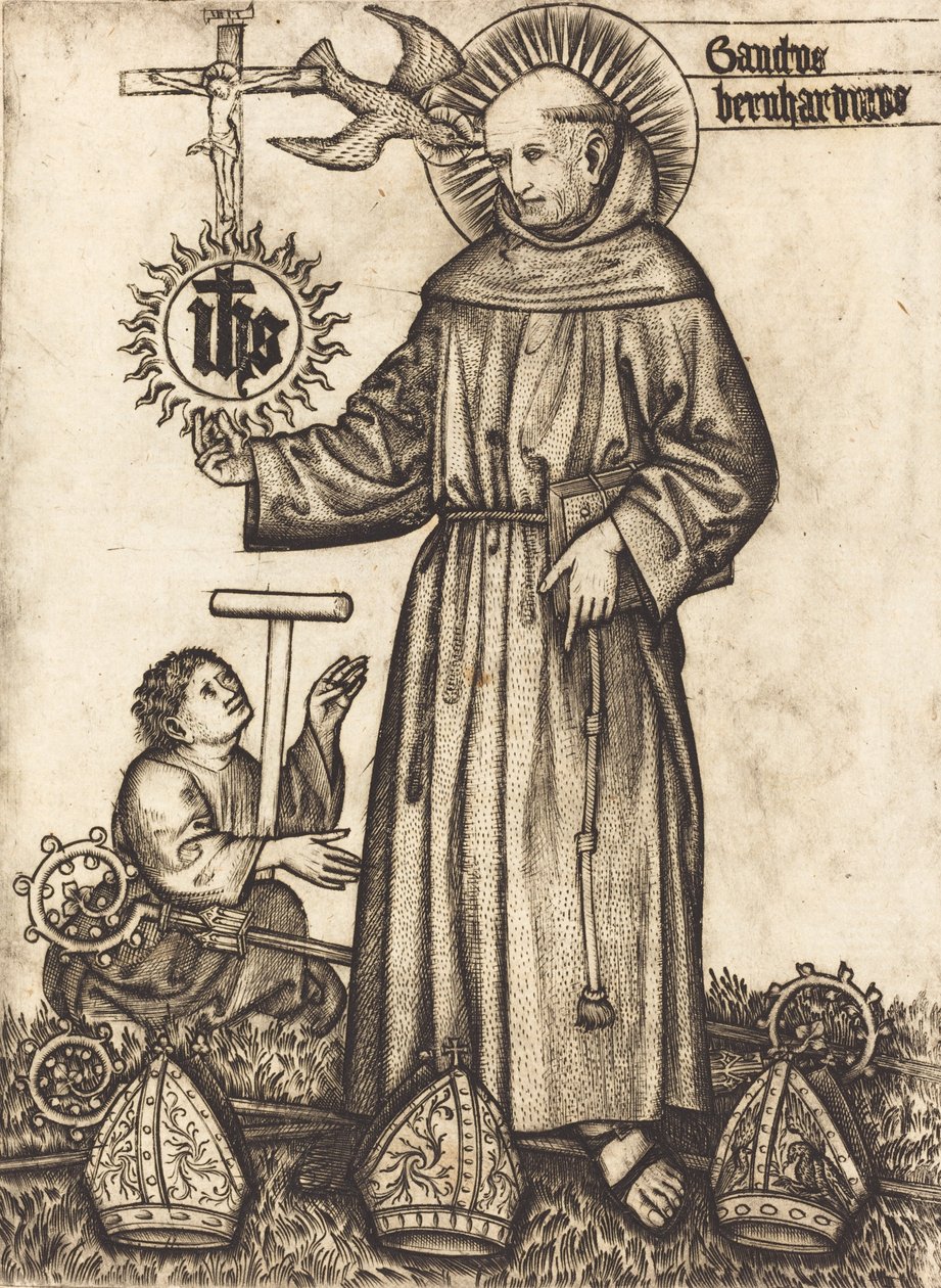 Saint Bernhardinus, 1450-es évek. alkotó: Master of Balaam