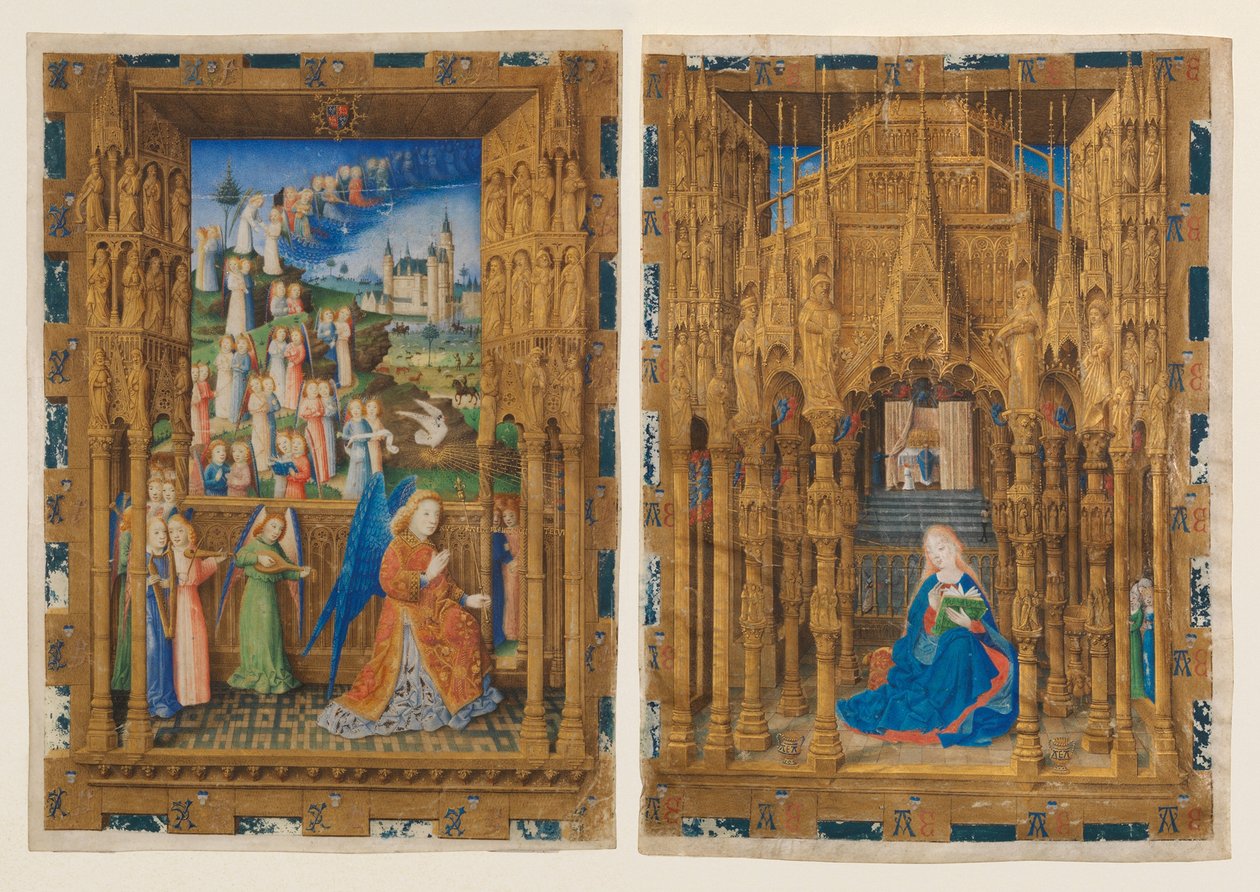 Az Annunciáció Franciaországi Károly óráiból alkotó: Master of Charles of France