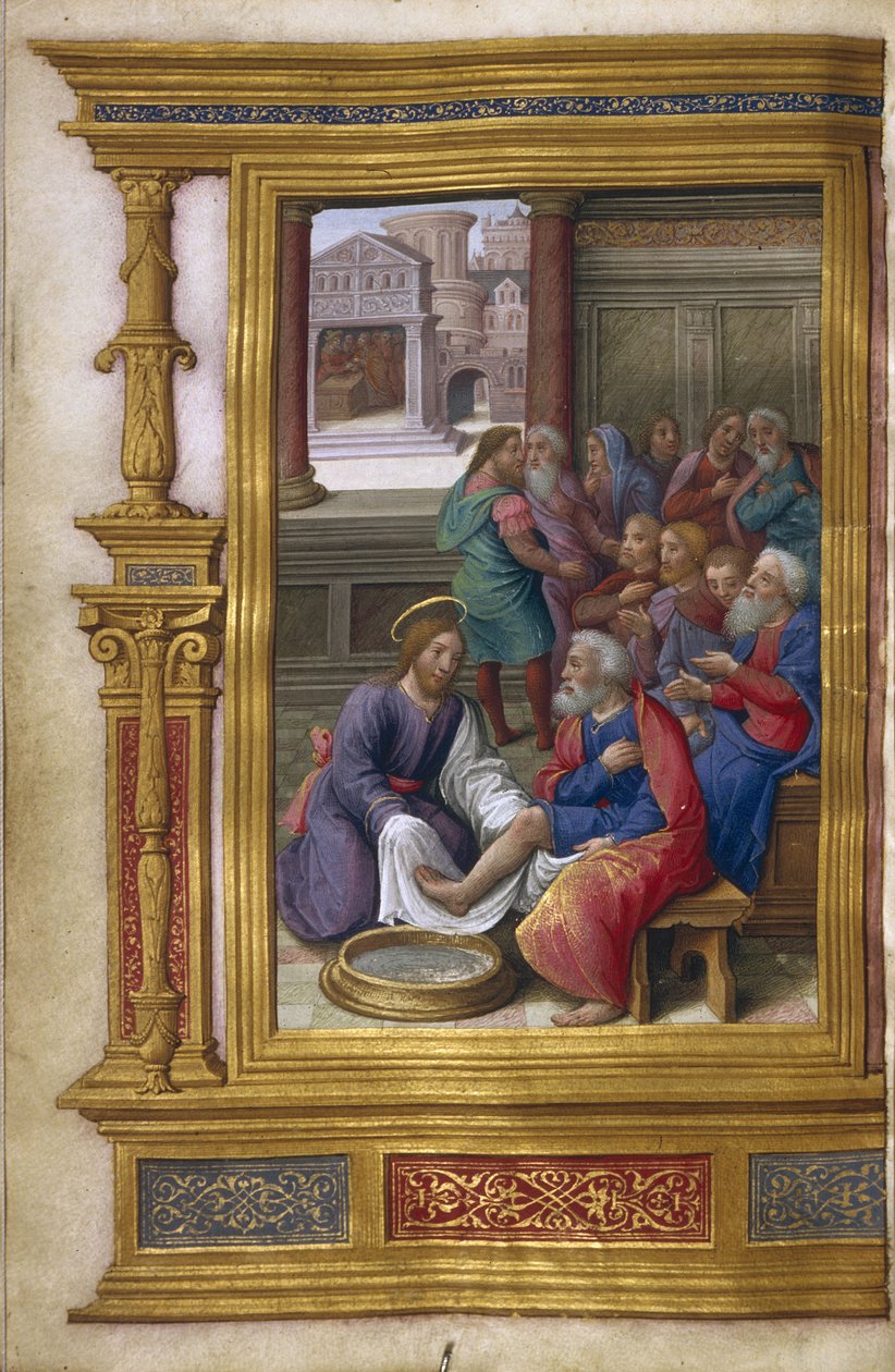 Krisztus az apostolok lábát mosva, 1500-1550 alkotó: Master of Claude de France