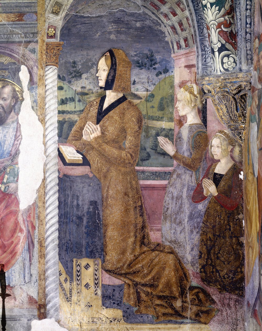 Olaszország, Piemont régió, Serralunga di Crea, freskó a Santa Maria Assunta-bazilika kápolnájában alkotó: Master of Crea