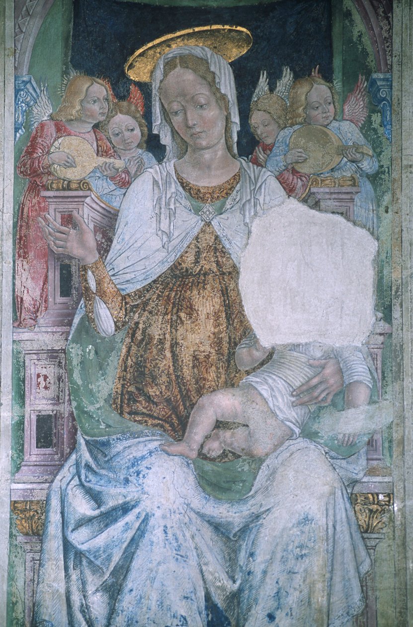 Olaszország, Piemont, Serralunga di Crea, Sacro Monte di Crea, Santa Maria Assunta-bazilika, kápolna, freskó alkotó: Master of Crea