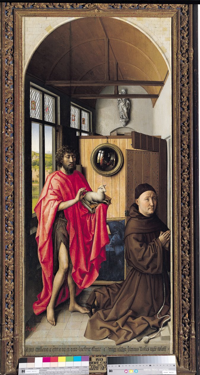Keresztelő Szent János és adományozó, Heinrich Von Werl a Werl-oltárképből, 1438 (lásd még: 161980) alkotó: Master of Flémalle