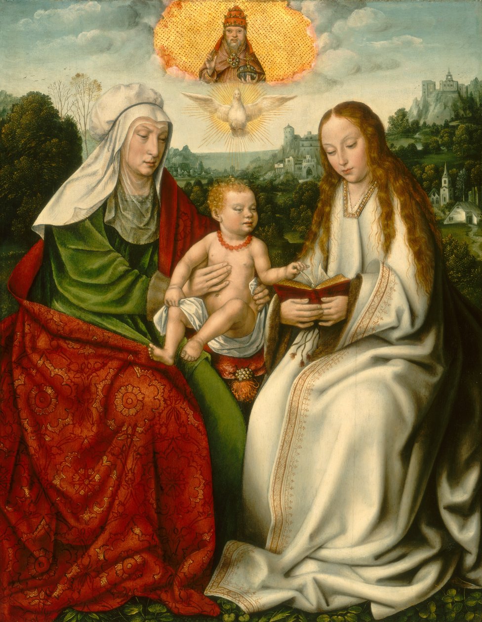 Holland:  Anna-te-Drieën Szent Anna a Szűzanyával és a Krisztusgyermekkel. alkotó: Master of Frankfurt