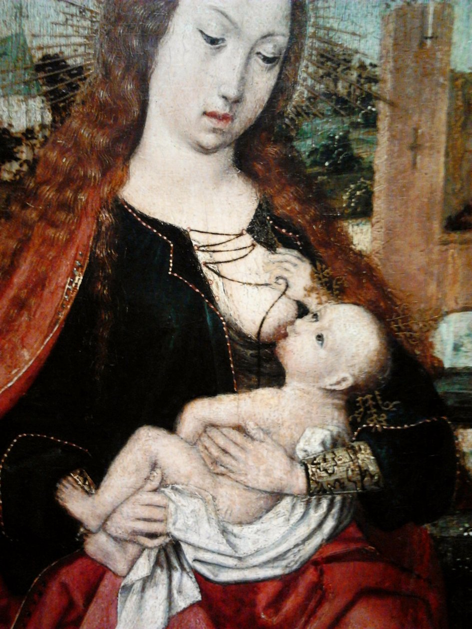 Madonna és gyermeke két angyallal megkoronázva (részlet). alkotó: Master of Frankfurt