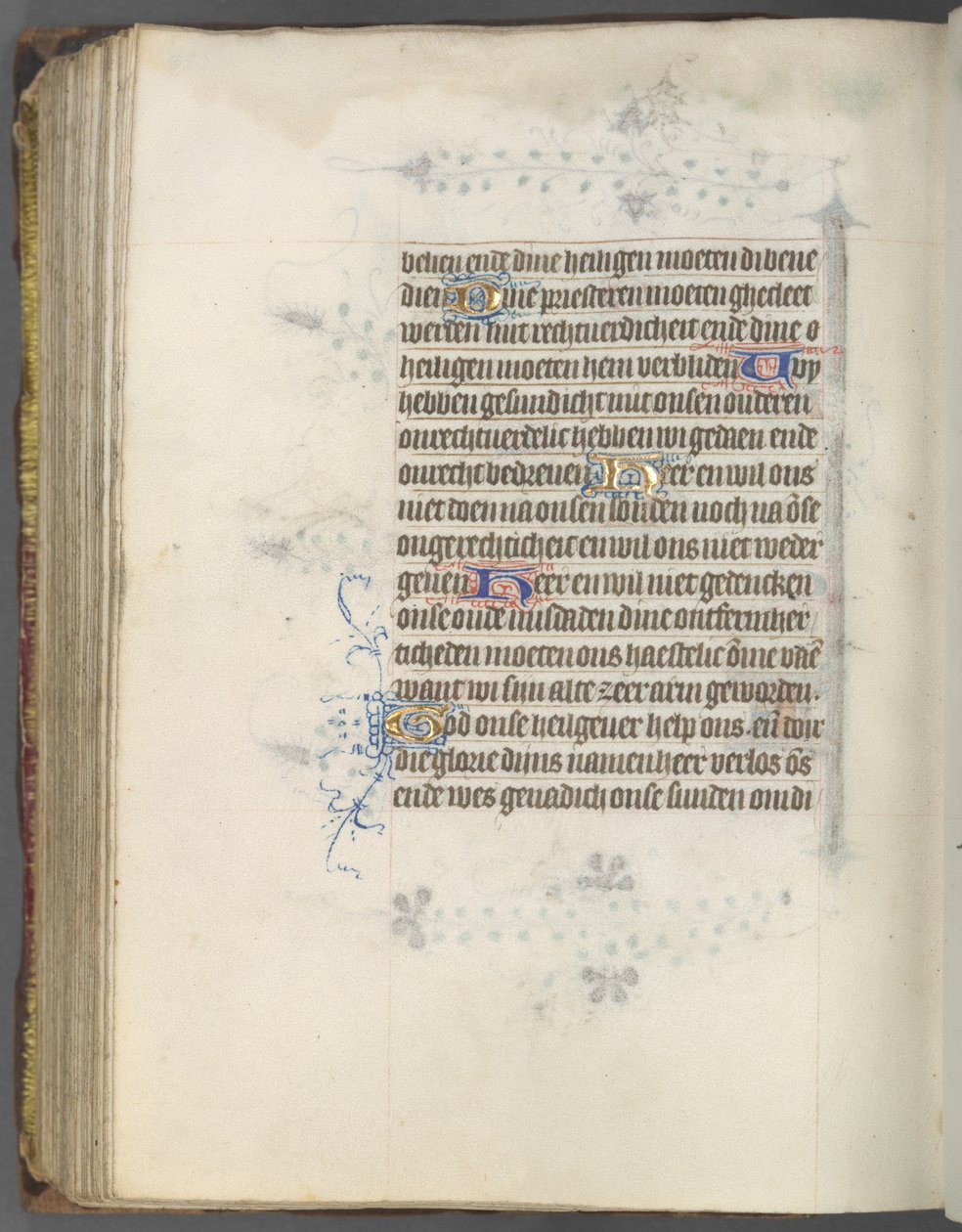 Órakönyv Utrecht használata: fol. 174v, szöveg, c. 1460-1465. alkotó: Master of Gijsbrecht van Brederode