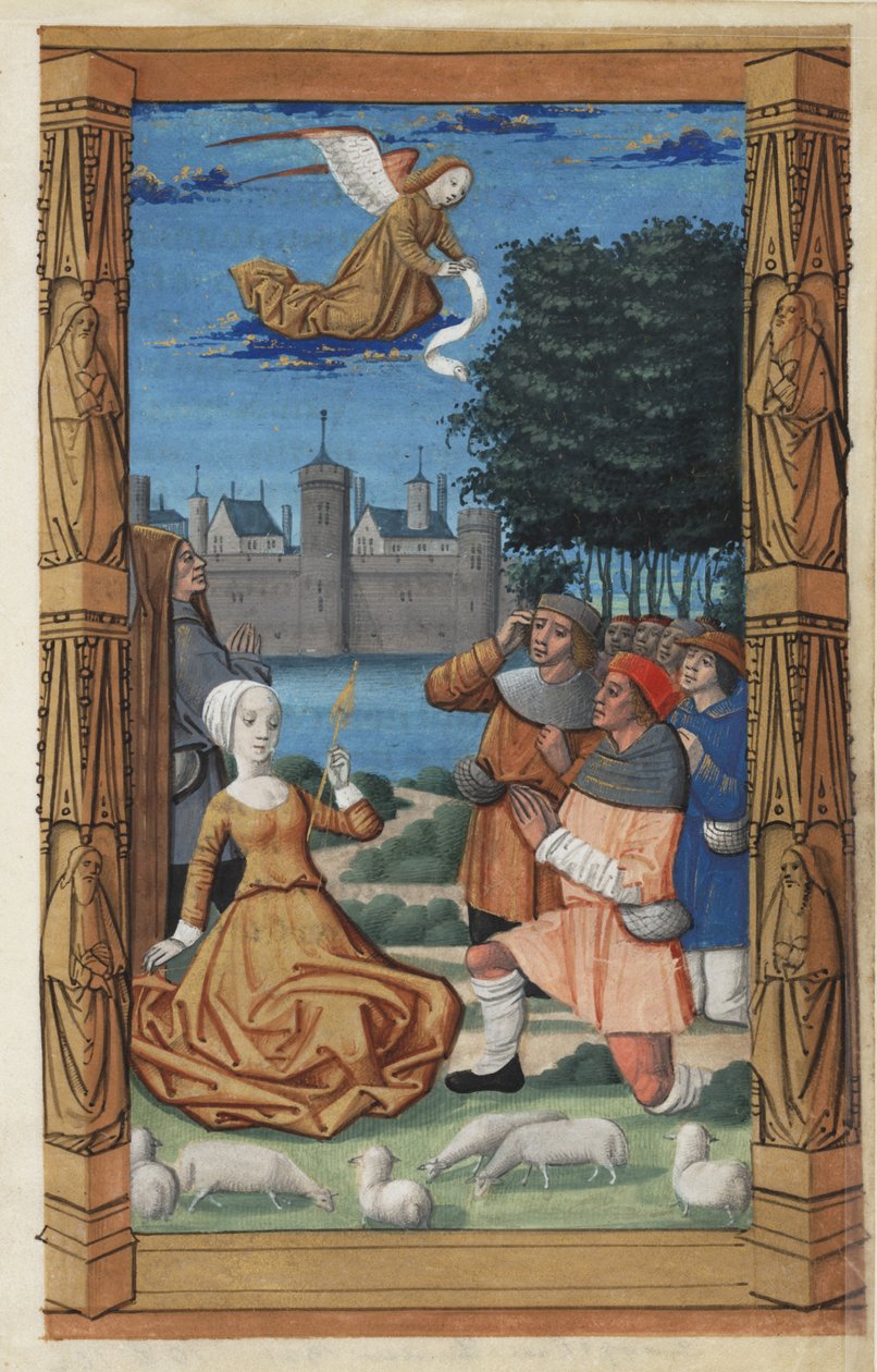 Angyali üdvözlet a pásztoroknak, Órakönyvből, 1485 körül alkotó: Master of Guillaume Lambert