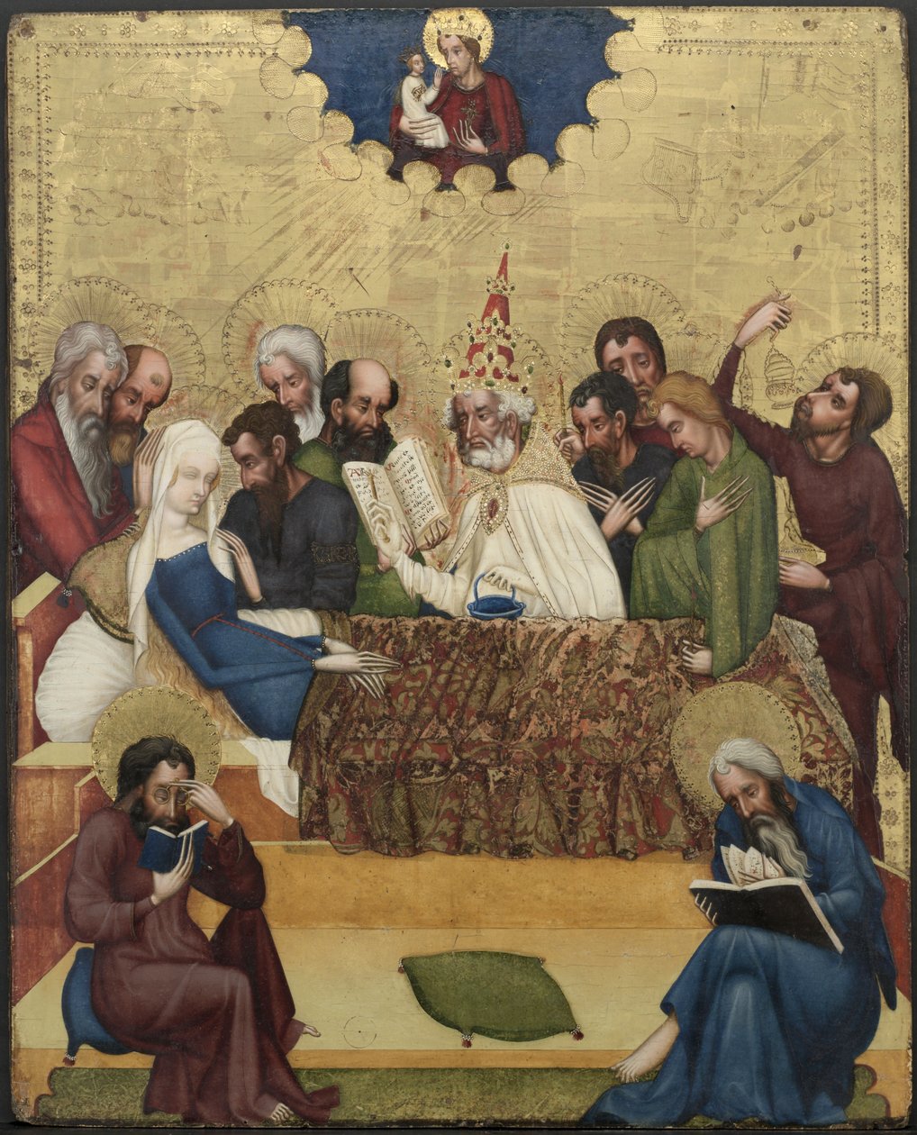 Szűz Mária halála, 1400 körül (tempera és olaj, arany, tábla) alkotó: Master of Heiligenkreuz