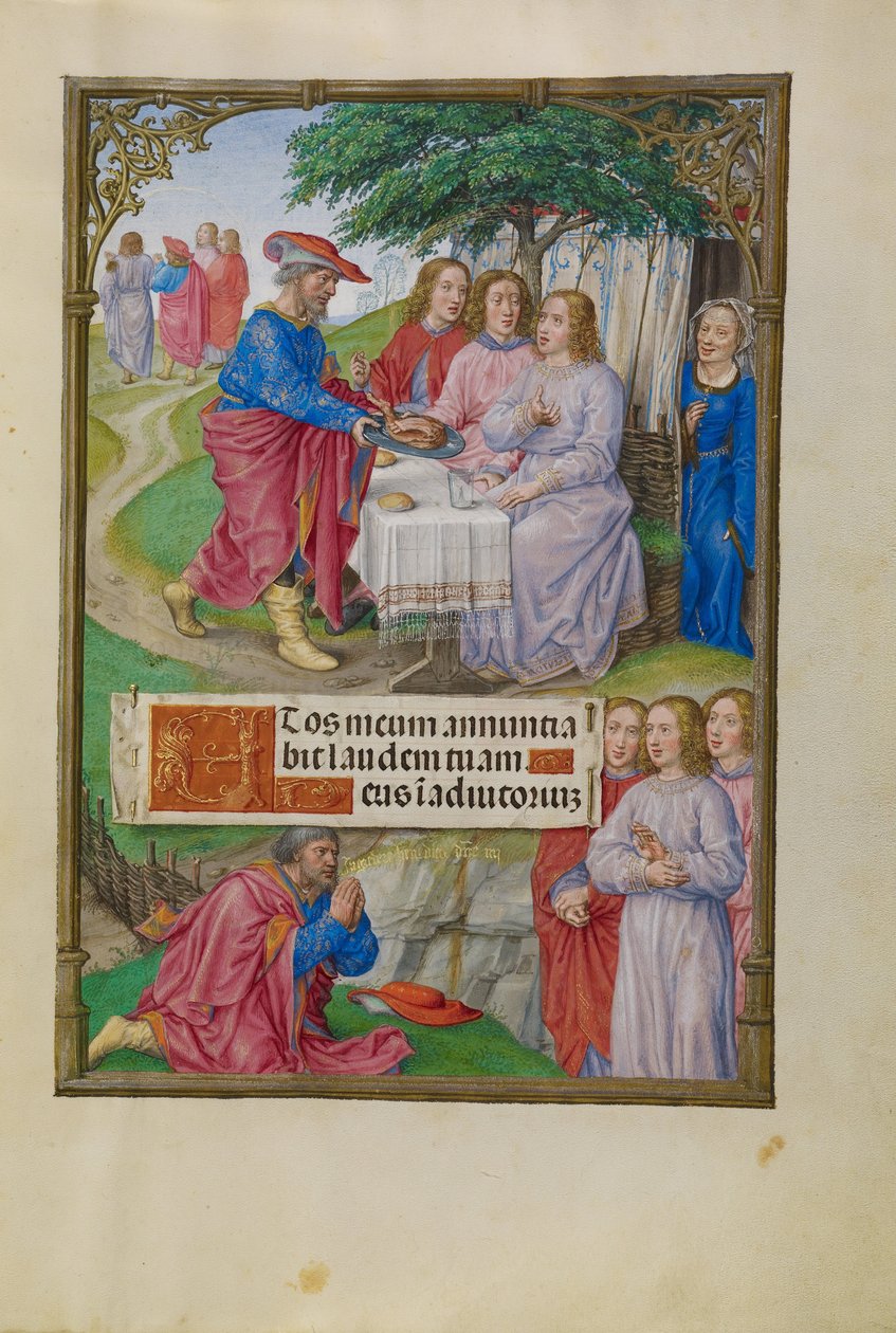Ábrahám és a három angyal alkotó: Master of James IV of Scotland