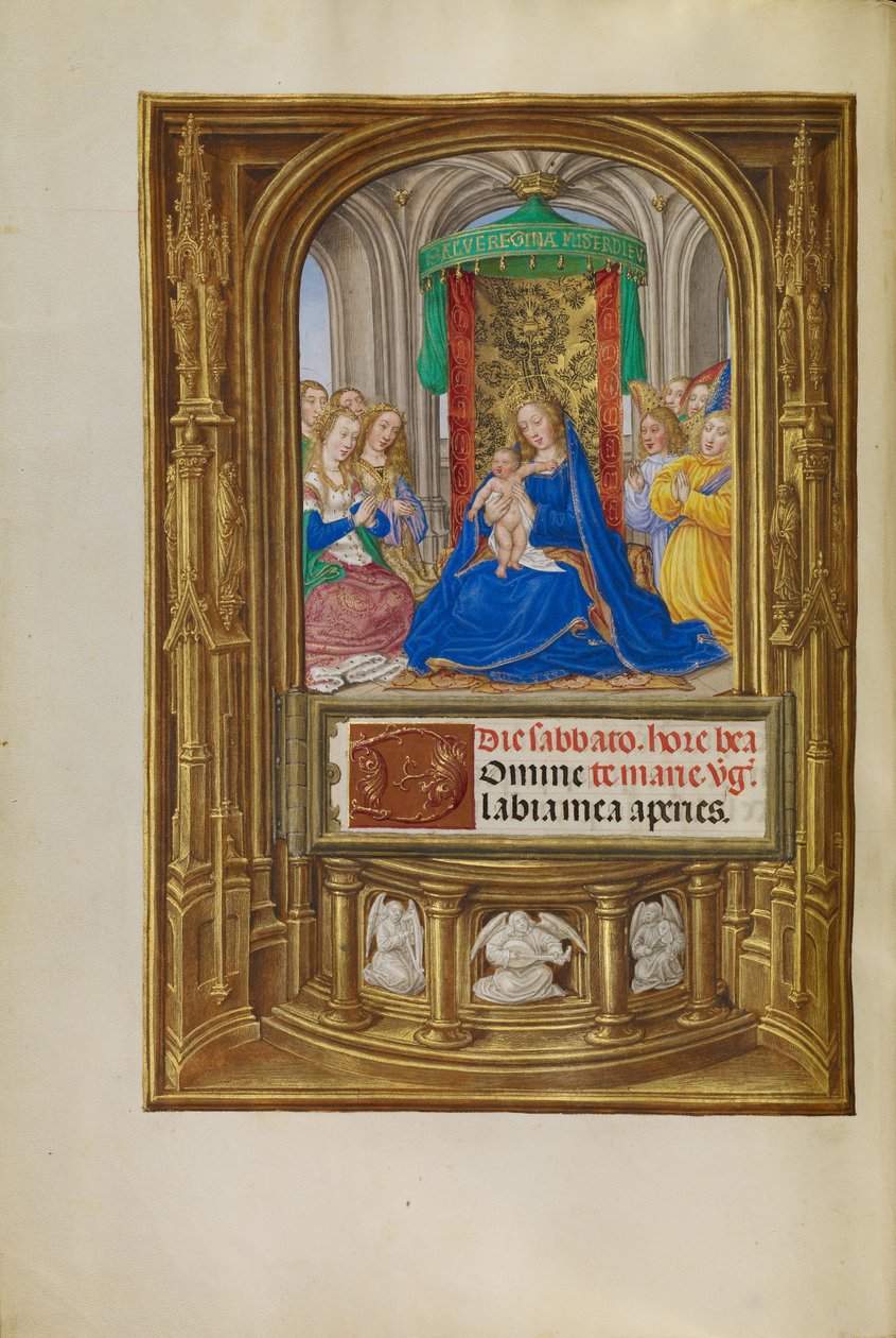 A Szűzanya és a gyermek trónolva alkotó: Master of James IV of Scotland