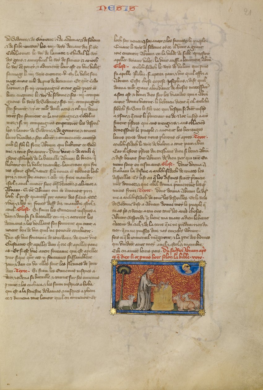 Ábrahám az oltárnál alkotó: Master of Jean de Mandeville