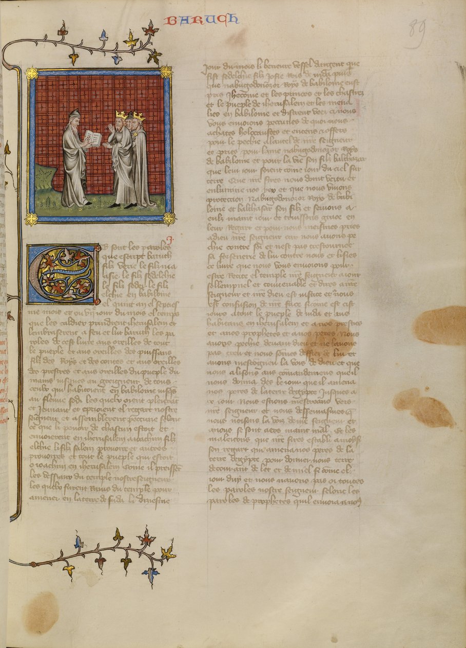 Báruk felolvasása Jeconiahnak és más nemeseknek alkotó: Master of Jean de Mandeville