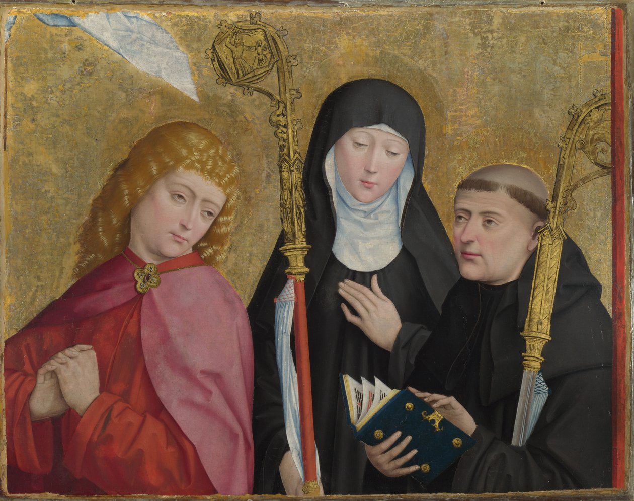 Szent János evangélista, Scholastica és Benedek A Liesborn oltárképe, kb. 1470-1480 alkotó: Master of Liesborn
