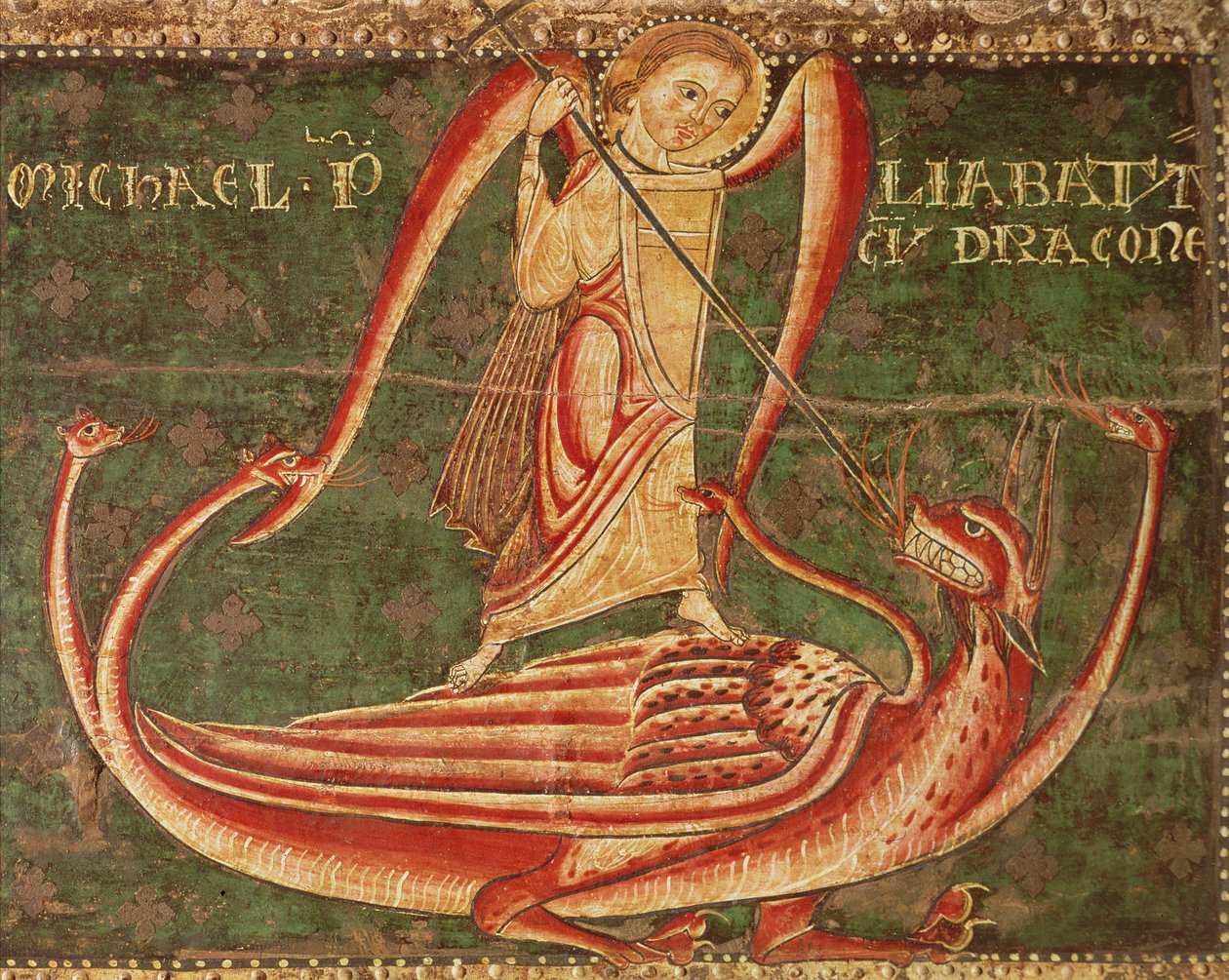 Szent Mihály harcol a sárkánnyal alkotó: Master of Llussà