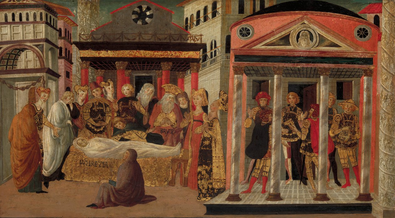 Lucretia temetése, 15. század vége – 16. század eleje. alkotó: Master of Marradi