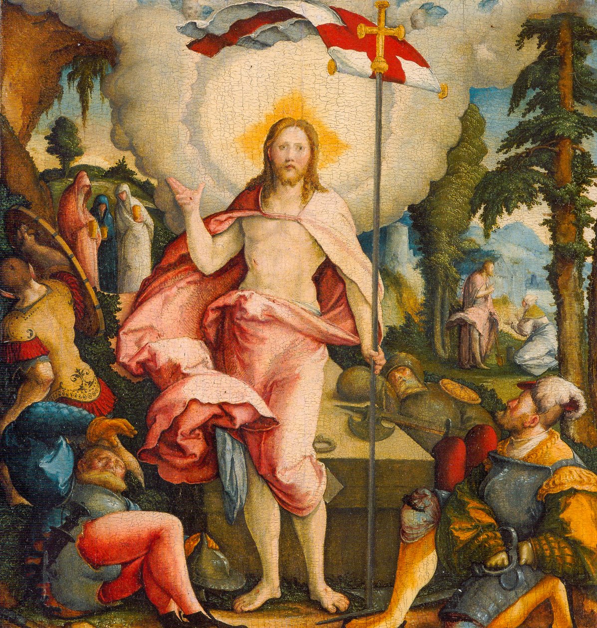 Német: Die Auferstehung Christi und Noli me tangere Krisztus feltámadása és Noli me tangere alkotó: Master of Messkirch
