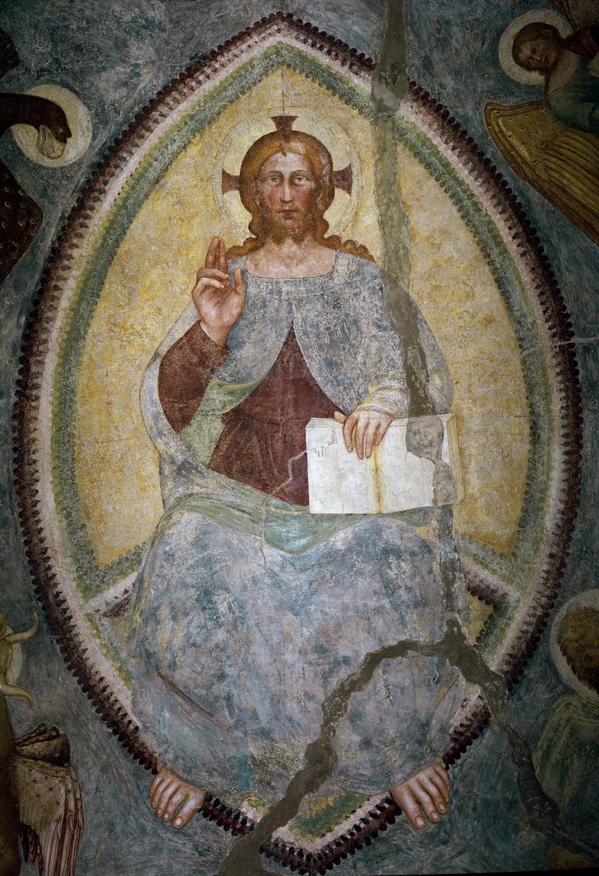 Megváltó a négy evangélista között (freskó alkotó: Master of Mocchirolo
