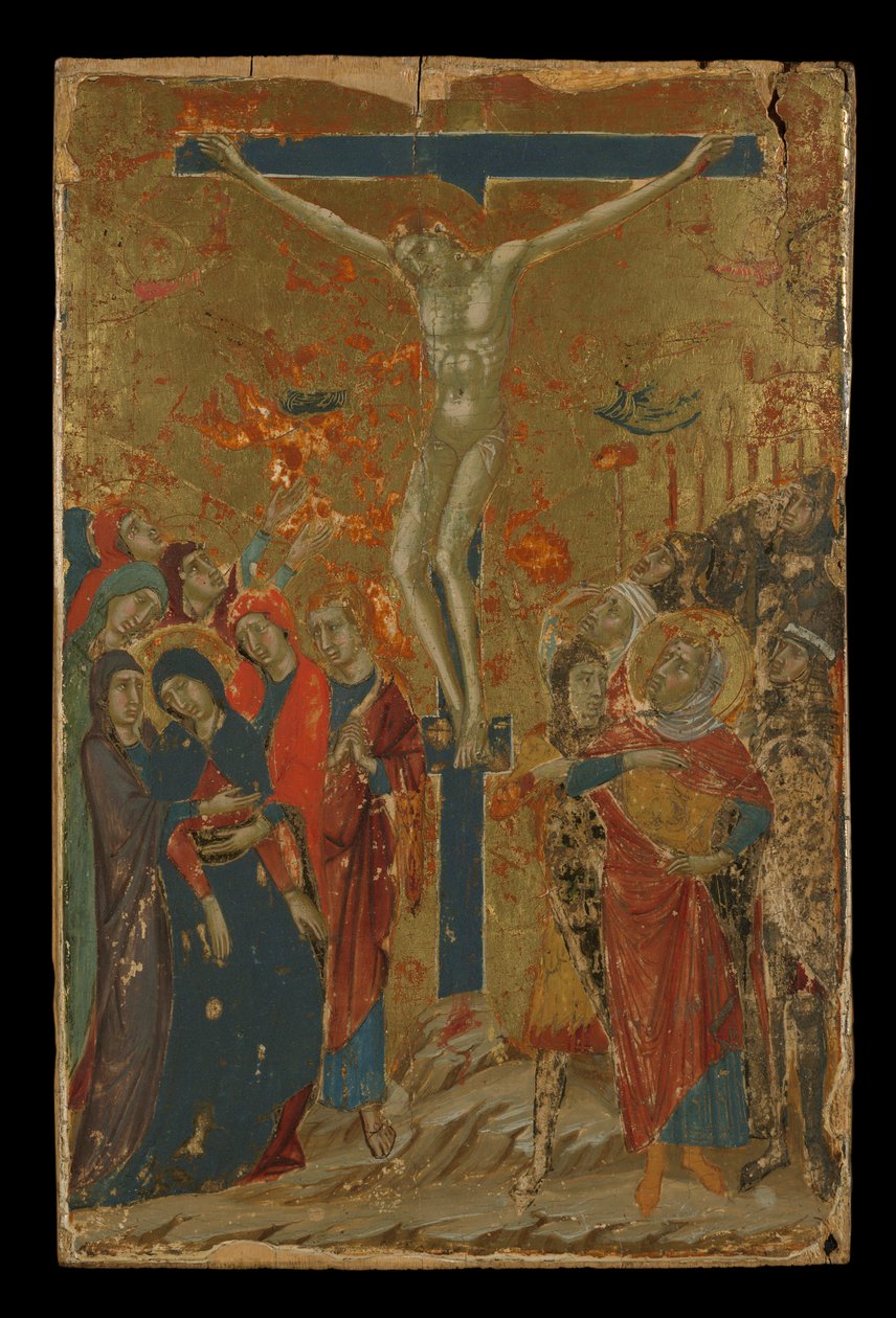 A keresztre feszítés és a Szűz és Gyermek trónoló alkotó: Master of Monte Oliveto