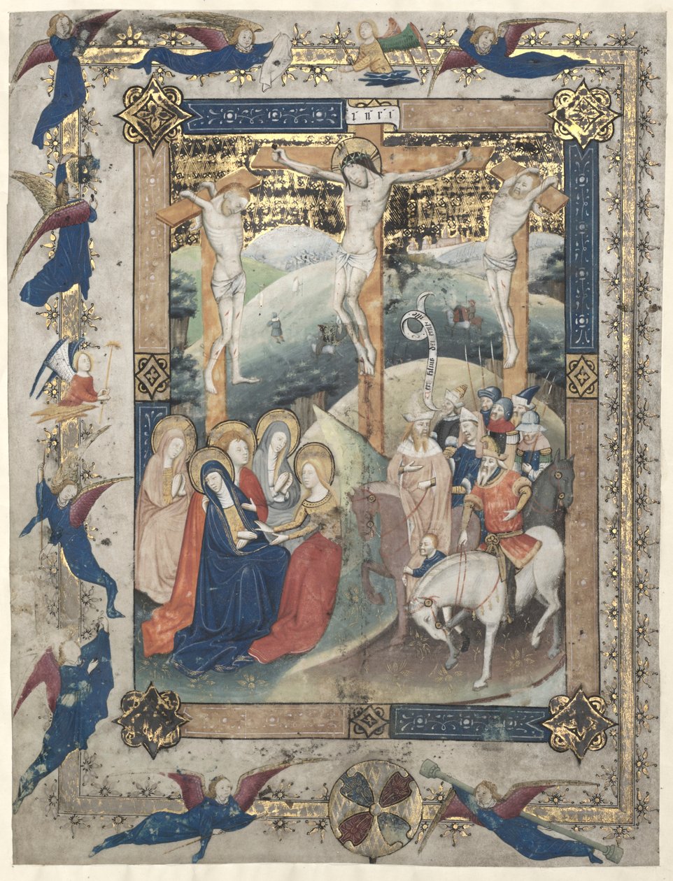 Levél egy misekönyvből: A keresztre feszítés homlokzata a misekánonhoz, c. 1440-1450. alkotó: Master of Otto van Moerdrecht