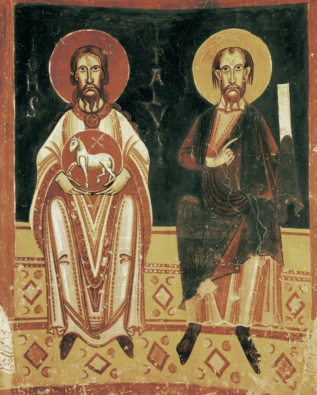 Jobb részlet Szent Pál és Keresztelő Szent János ábrázolásával alkotó: Master of Pedret