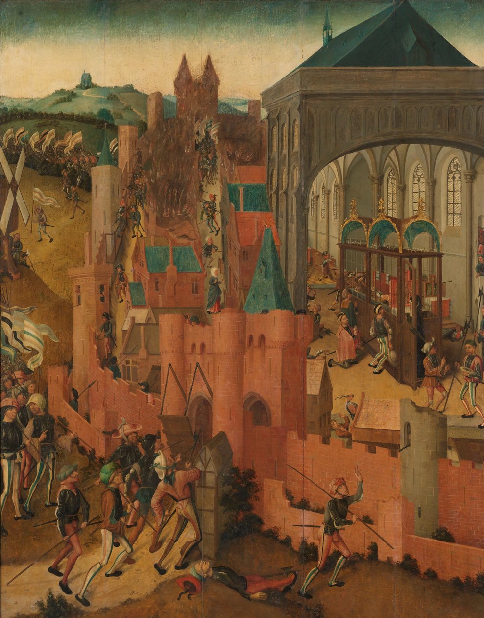 Rhenen ostroma Rhenen meghódítása Cleves II. Jan által 1499-ben alkotó: Master of Rhenen