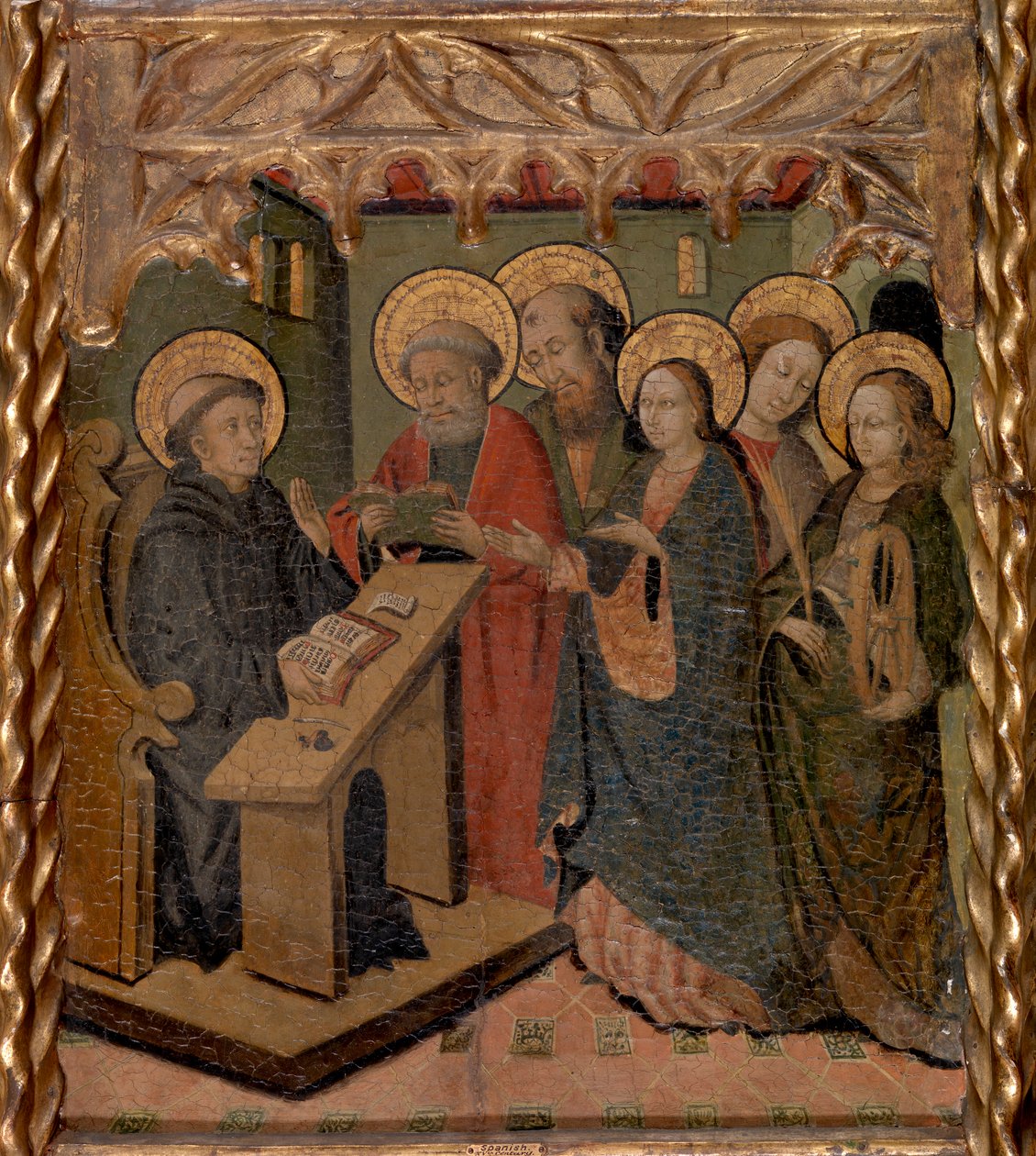 Szűz Mária és Szent Péter, Pál, János evangélista és Alexandriai Katalin Szent Márton megjelenése alkotó: Master of Riglos