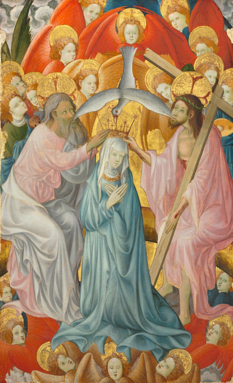 A Szűz megkoronázása a Szentháromsággal, c. 1400. alkotó: Master of Rubielos de Mora